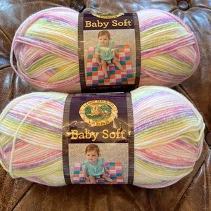 2 Skeins Lion Brand Yarn Baby Soft “Circus Print”